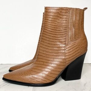 Marc Fisher Mariel Brown Leather Heeled Bootie 11M